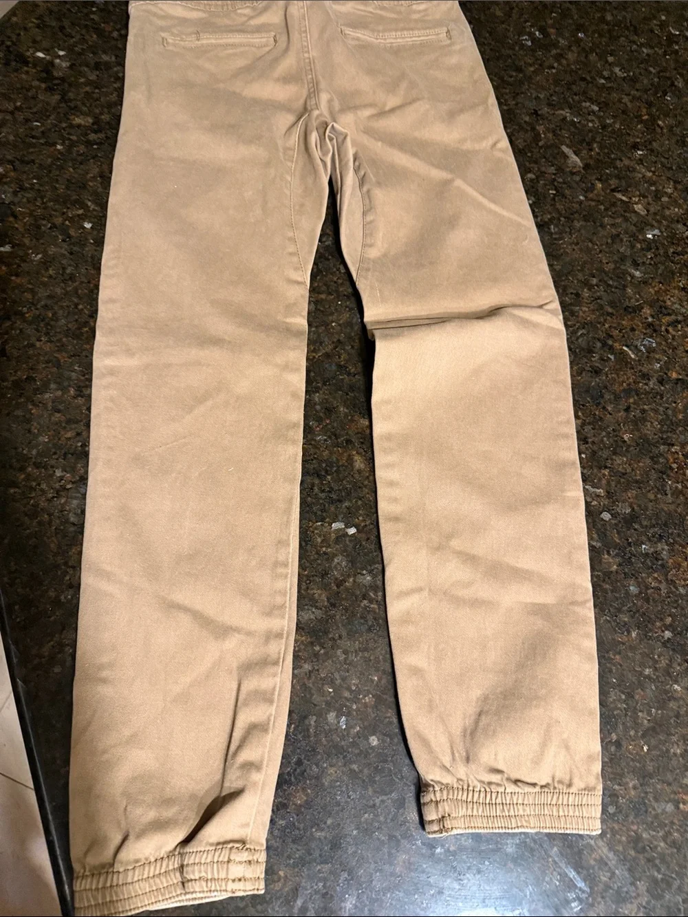 Kids Casual Drawstring Jogger Pants in Khaki